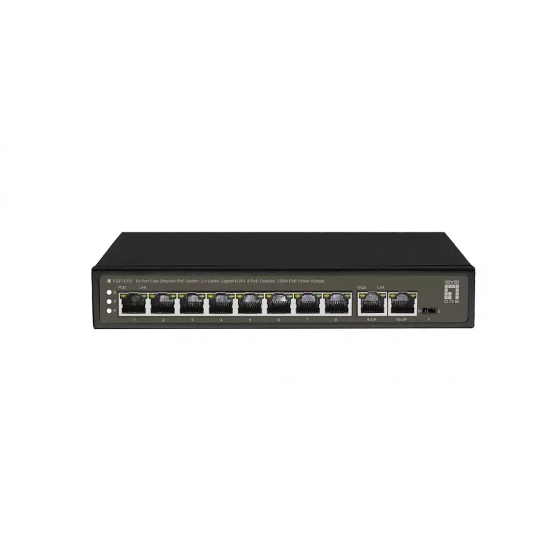 LevelOne FGP-1031 tinklo jungiklis, nevaldomas, Gigabit Ethernet (10/100/1000), Power over Ethernet (PoE), juodas