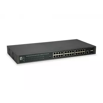 LevelOne GEP-2652 tinklo jungiklis, valdomas L2, Gigabit Ethernet (10/100/1000), Power over Ethernet (PoE), pilkas