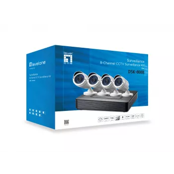 Vielinis vaizdo stebėjimo rinkinys LevelOne DSK-8001, 8 kanalų