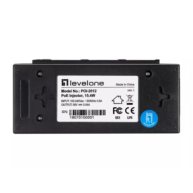 LevelOne POI-2012 PoE adapteris Fast Ethernet 52 V