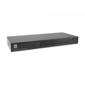 LevelOne KVM-3216 16 prievadų PS/2-USB VGA KVM jungiklis, 2048 x 1536 pikseliai, montavimas į stelažą, 1U, juoda