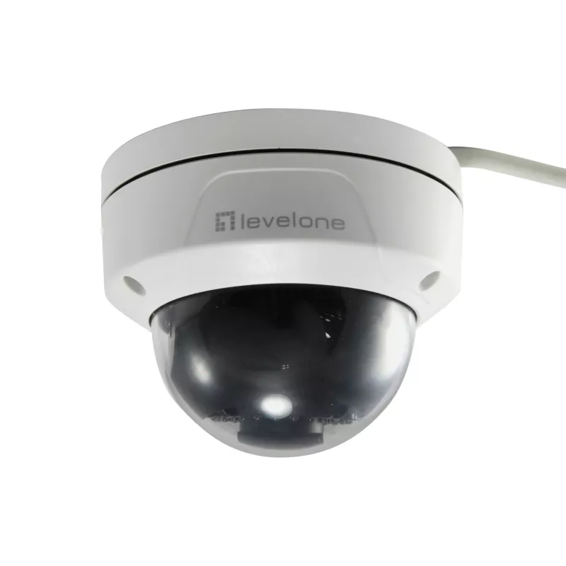 LevelOne GEMINI FCS-3402 fiksuoto vaizdo IP stebėjimo kamera, 2 MP, H.265, vandalams atspari, 802.3af PoE, vidaus/lauko