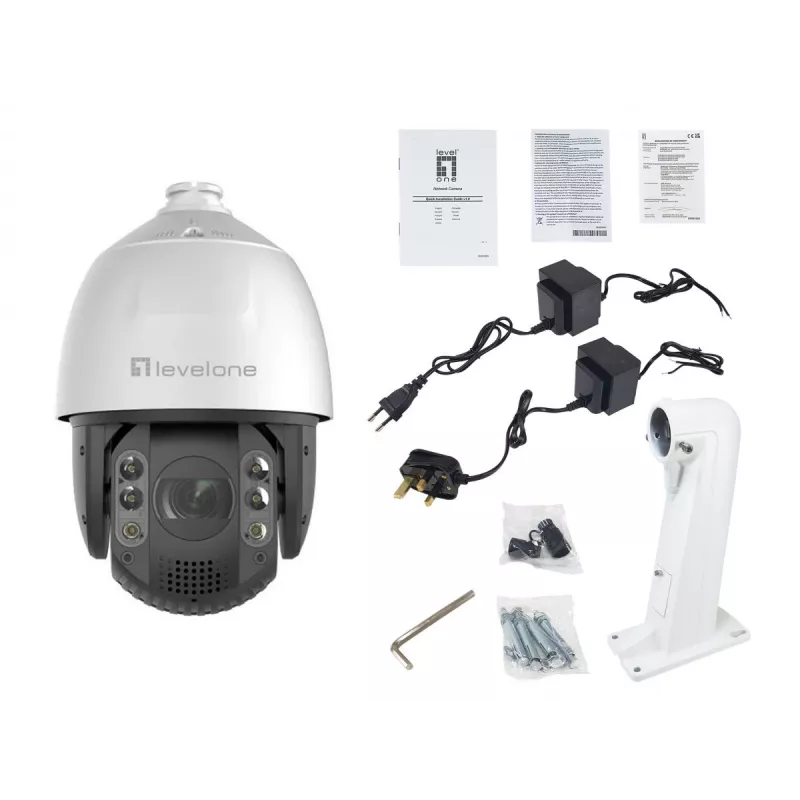 LevelOne FCS-4072 GEMINI PTZ IP kamera, 4 MP, 32x priartinimas, H.265, IR 200 m, vidaus/lauko