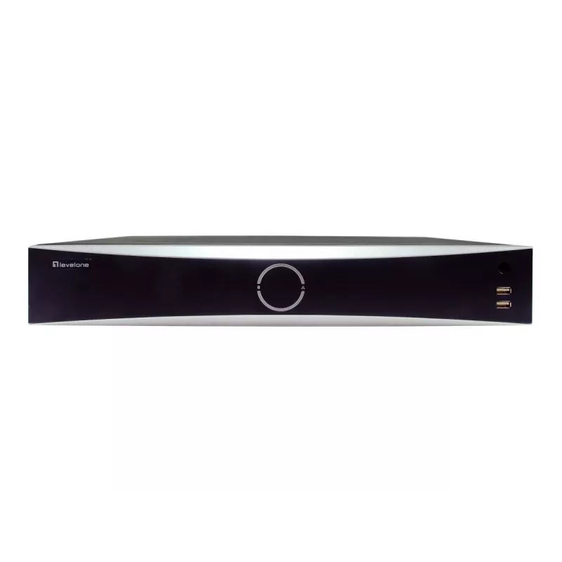 Tinklinis vaizdo registratorius LEVELONE NVR-0411 – 32 kanalai, 4K raiška, 10 TB SATA, PoE 16 W/portas, 17x RJ-45, USB 2x2