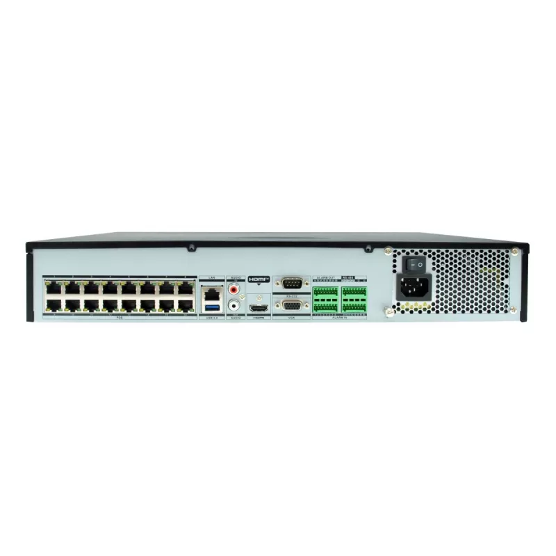 Tinklinis vaizdo registratorius LEVELONE NVR-0411 – 32 kanalai, 4K raiška, 10 TB SATA, PoE 16 W/portas, 17x RJ-45, USB 2x2
