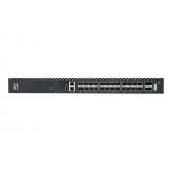 LevelOne XQS-3126 26 prievadų L3 valdomas TOR šviesolaidinis jungiklis, 24x 1/10GbE SFP+, 2x 40/100GbE QSFP28, karštai keičiamas perteklinis maitinimas
