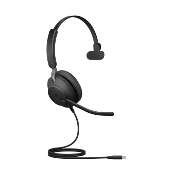 Ausinės Jabra Evolve2 40 SE laidinės USB Type-C / USB-A, ant ausų, lankeliu, 20–20000 Hz, 113 g, juodos
