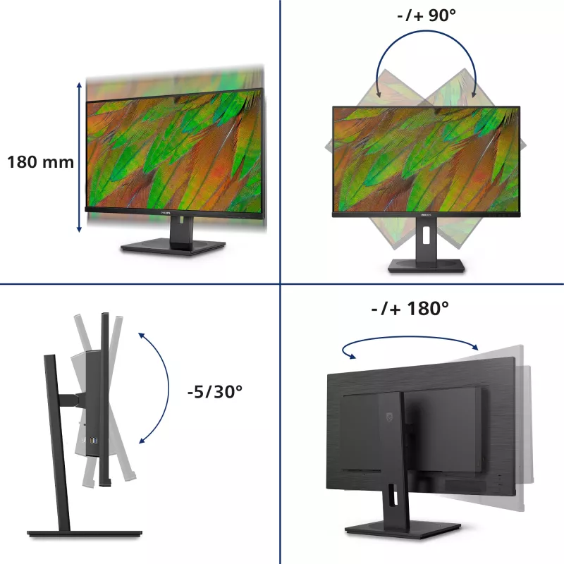 Philips 3000 serijos 32B1N3800/00 monitorius 81,3 cm (32 coliai) 3840 x 2160 pikselių 4K Ultra HD LCD juodas