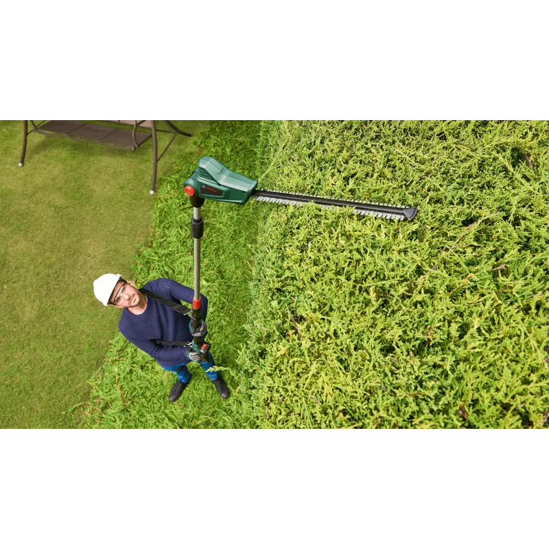 Bosch UniversalHedgePole 18 belaidis akumuliatorinis gyvatvorės žirklių komplektas su teleskopiniu kotu, vienas peilis, 3,6 kg