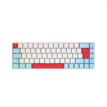 CHERRY MX-LP 2.1 belaidė kompaktiška klaviatūra, RF Wireless + Bluetooth, QWERTZ vokiškas išdėstymas, balta