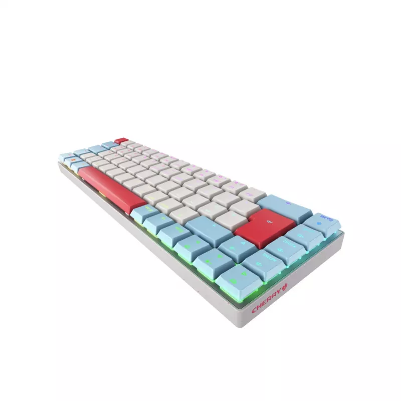 CHERRY MX-LP 2.1 belaidė kompaktiška klaviatūra, RF Wireless + Bluetooth, QWERTZ vokiškas išdėstymas, balta