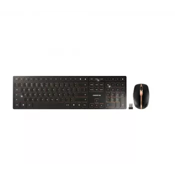 CHERRY DW 9100 SLIM belaidis klaviatūros ir pelės rinkinys, RF Wireless + Bluetooth, QWERTY, JAV anglų, juoda