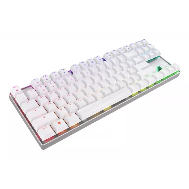 CHERRY MX 8.2 TKL Wireless RGB klaviatūra, žaidimų, USB + belaidis RF + Bluetooth, QWERTZ vokiškas, balta