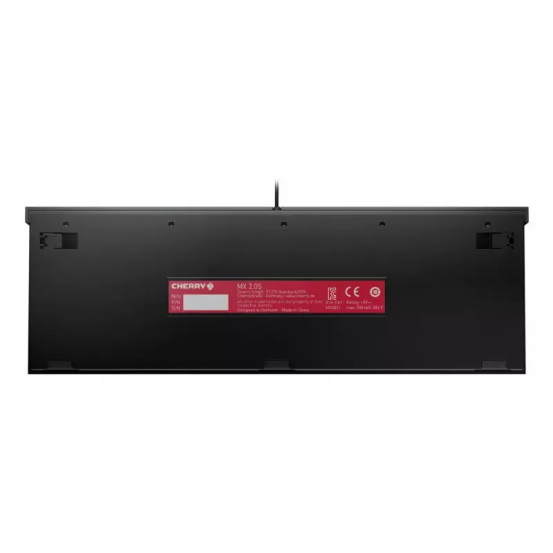 Žaidimų klaviatūra CHERRY MX 2.0S USB QWERTZ Vokiška juoda mechaninė RGB
