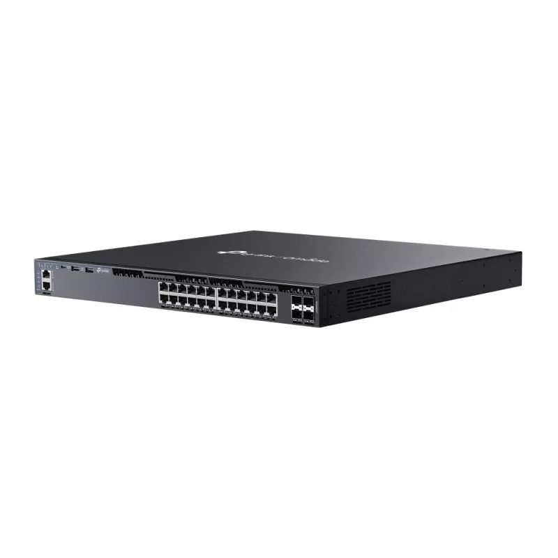 TP-Link Omada 24 prievadų Gigabit sukraunamas L3 valdomas PoE+ jungiklis su 4 10G lizdais