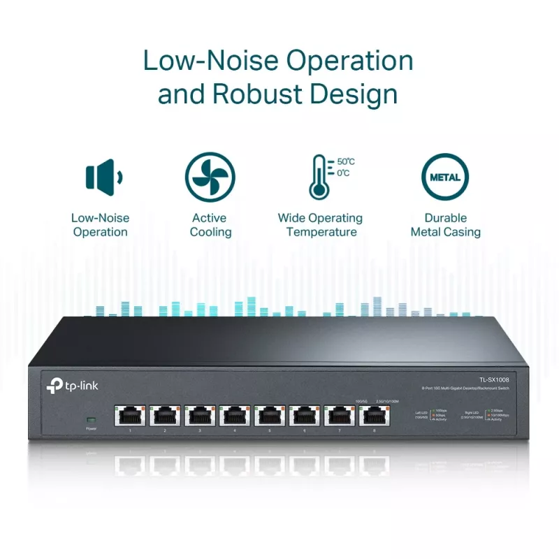 Nevaldomas jungiklis TP-Link TL-SX1008 8 prievadų 10G stalinis/statyvinis