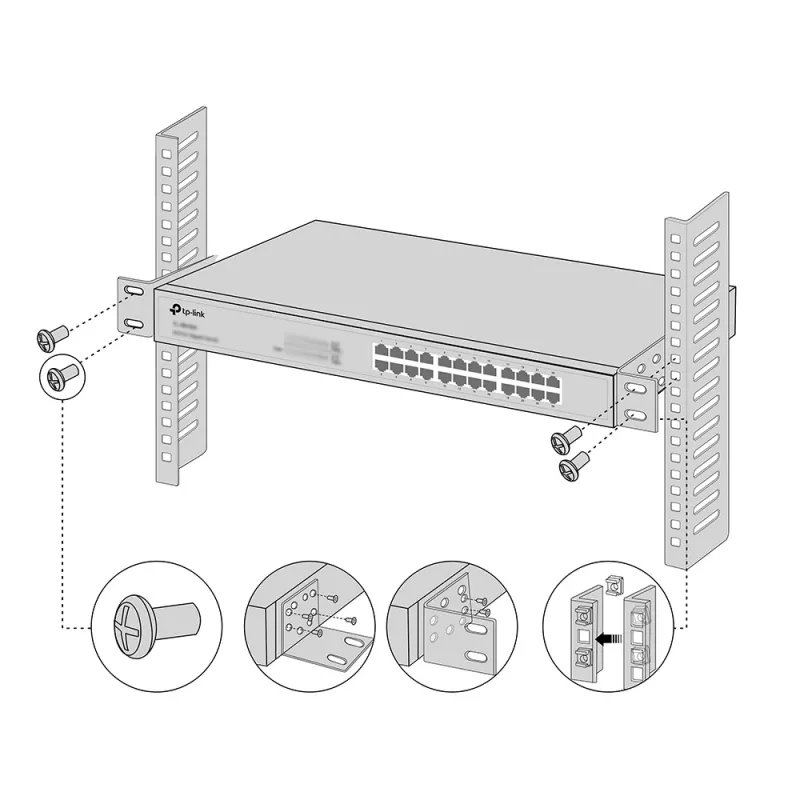 Montavimo komplektas TP-Link Omada Rack Mount Kit 13 colių metalinis juodas