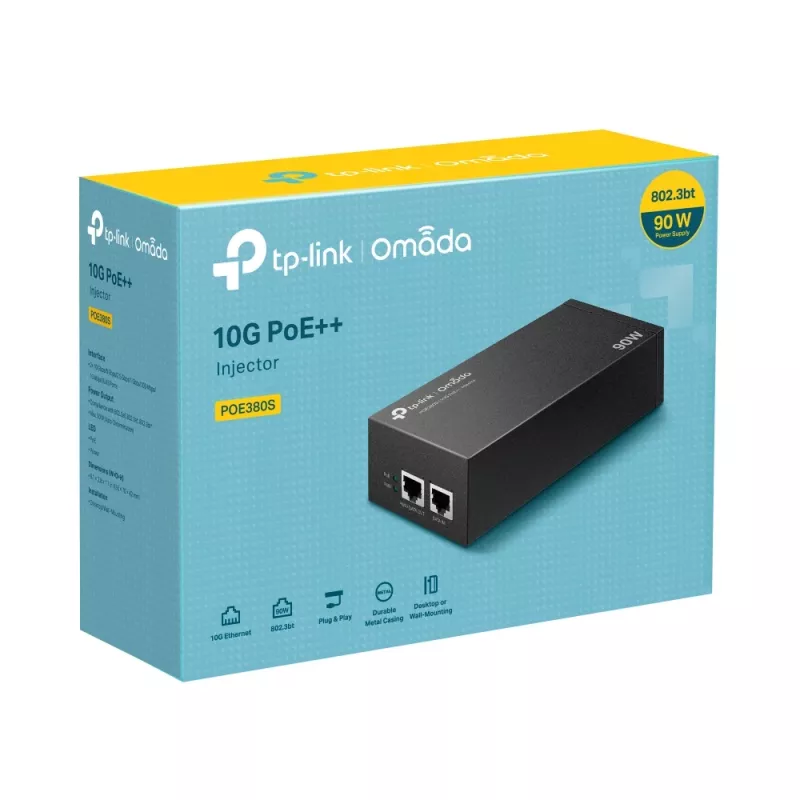 PoE įpurškėjas TP-Link Omada POE380S 10 Gigabit Ethernet 100-240V Juodas