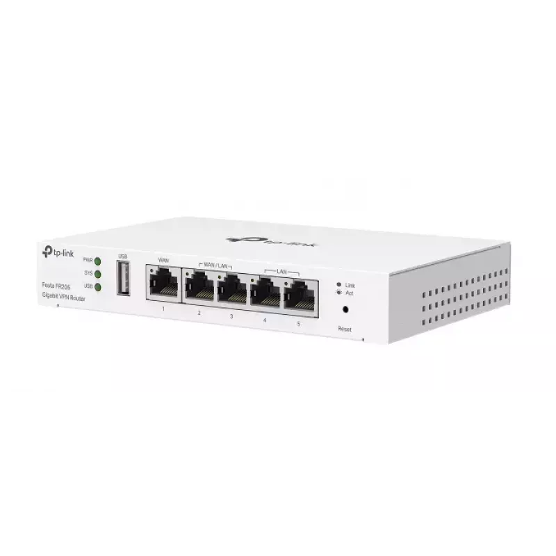 TP-Link Festa FR205 laidinis maršrutizatorius 10 Gigabit Ethernet, 100 Gigabit Ethernet, Gigabit Ethernet Baltas