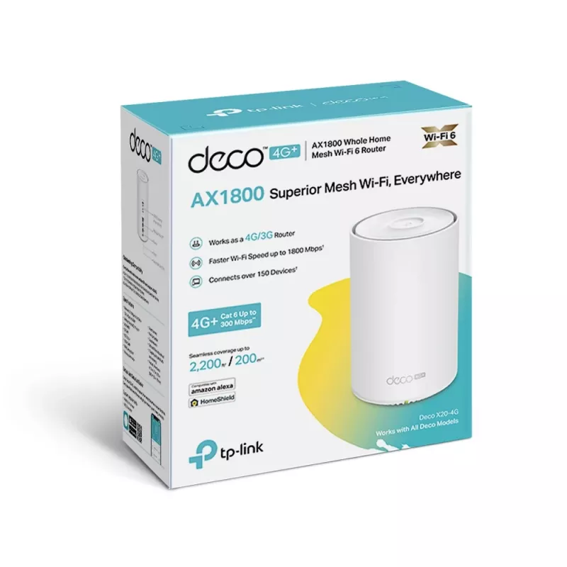 TP-Link Deco X20-4G 4G+ AX1800 viso namo „Mesh“ Wi-Fi 6 šliuzas