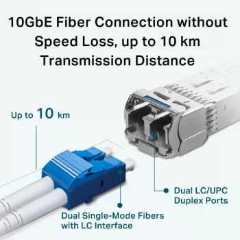 TP-Link SM5110-LR tinklo siųstuvas-imtuvas SFP+ šviesolaidinis 10 Gbit/s 1310 nm