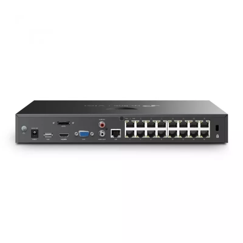 Tinklinis vaizdo registratorius TP-Link VIGI 16 kanalų PoE+, 4 TB kietasis diskas, 16× 3840×2160 įėjimas, 30W PoE vienam prievadui