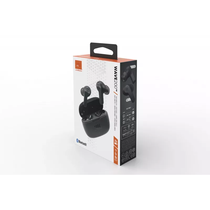 Belaidės ausinės JBL Wave 200 TWS juodos