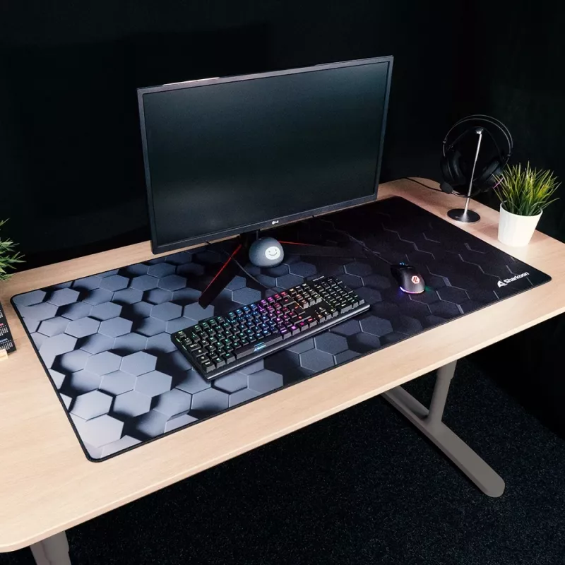 Sharkoon žaidimų pelės kilimėlis SGP30 Big Hex – juodas