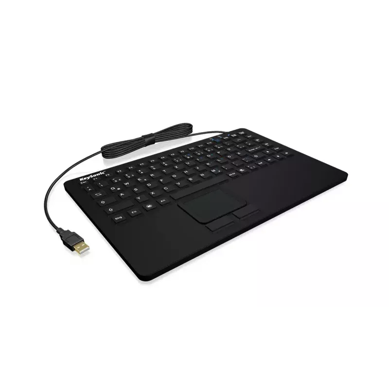 Klaviatūra KeySonic KSK-3230IN (DE) USB, QWERTZ vokiškas išdėstymas, juoda