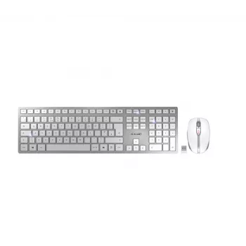 CHERRY DW 9100 SLIM belaidė klaviatūra ir pelė, RF + Bluetooth, QWERTY UK, sidabrinė