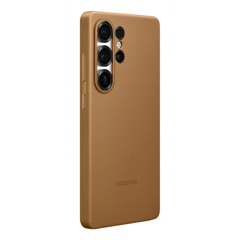 Samsung EF-VS938 Kindsuit dirbtinės odos nugarėlė Galaxy S25 Ultra telefonui, kupranugario (ruda)