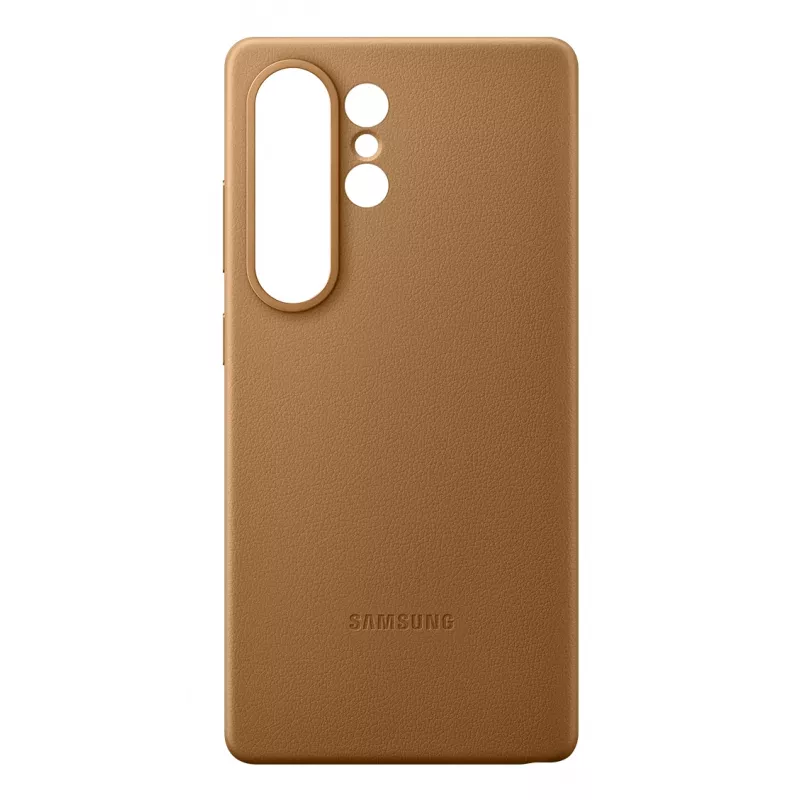 Samsung EF-VS938 Kindsuit dirbtinės odos nugarėlė Galaxy S25 Ultra telefonui, kupranugario (ruda)