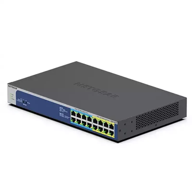 NETGEAR GS516UP nevaldomas Gigabit Ethernet (10/100/1000) maitinimas per Ethernet (PoE) pilkas