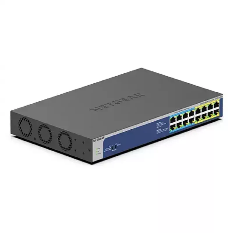 NETGEAR GS516UP nevaldomas Gigabit Ethernet (10/100/1000) maitinimas per Ethernet (PoE) pilkas
