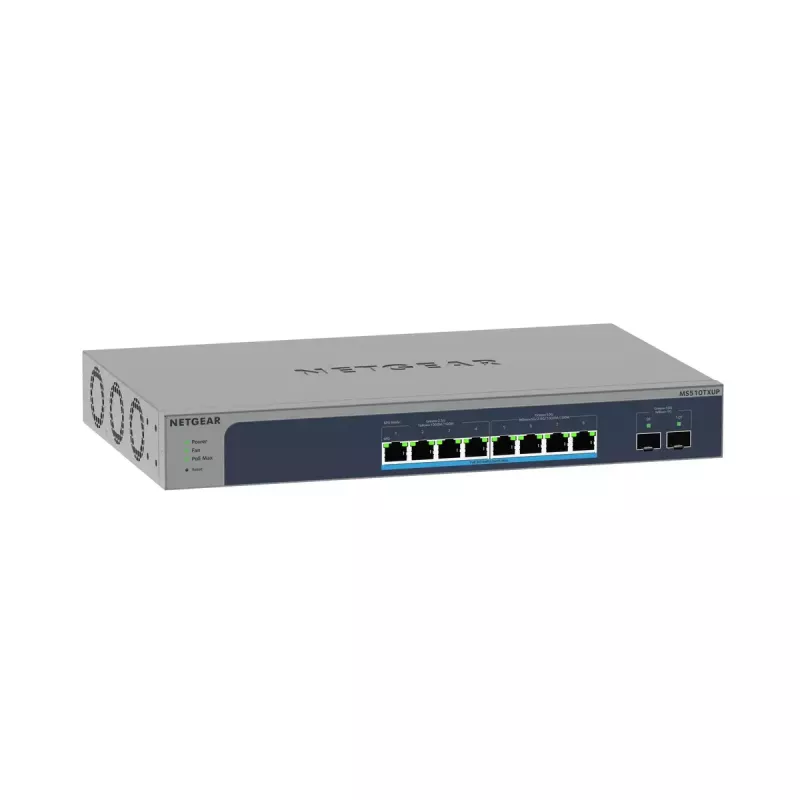 NETGEAR MS510TXUP valdomas tinklo jungiklis, L2/L3/L4, 10G Ethernet (100/1000/10000), PoE, pilka/mėlyna