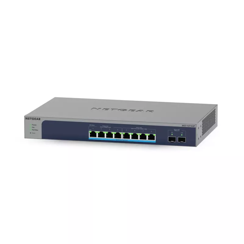 NETGEAR MS510TXUP valdomas tinklo jungiklis, L2/L3/L4, 10G Ethernet (100/1000/10000), PoE, pilka/mėlyna