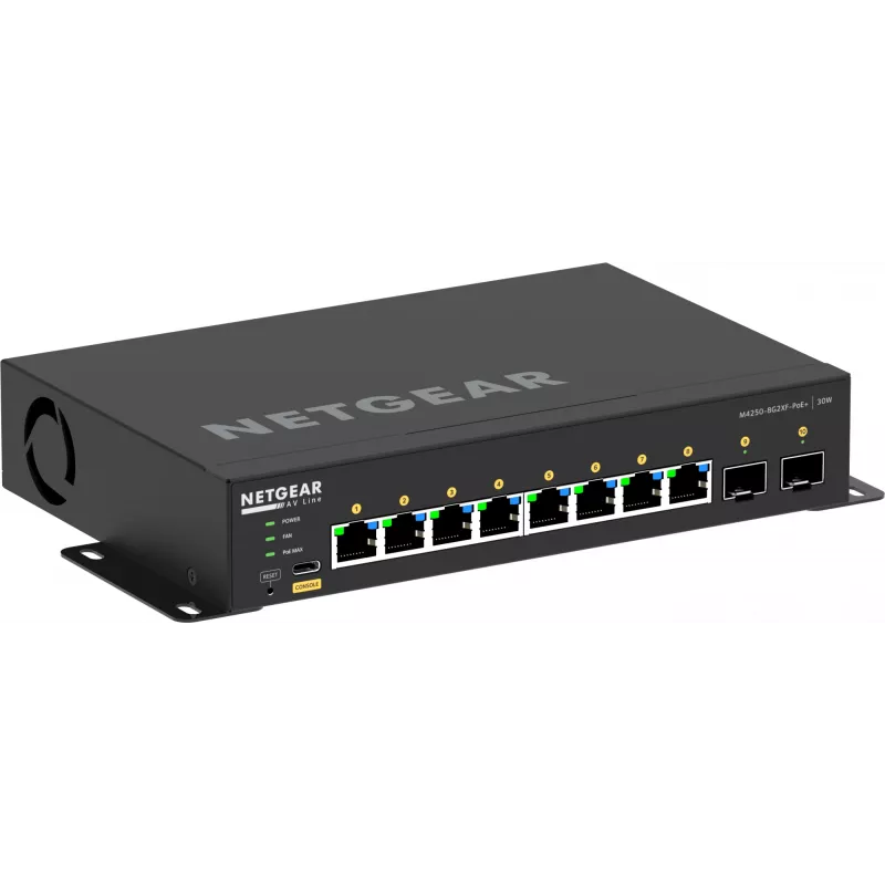 Valdomas tinklo jungiklis NETGEAR GSM4210PX 8x1G PoE+ 220W 2xSFP+