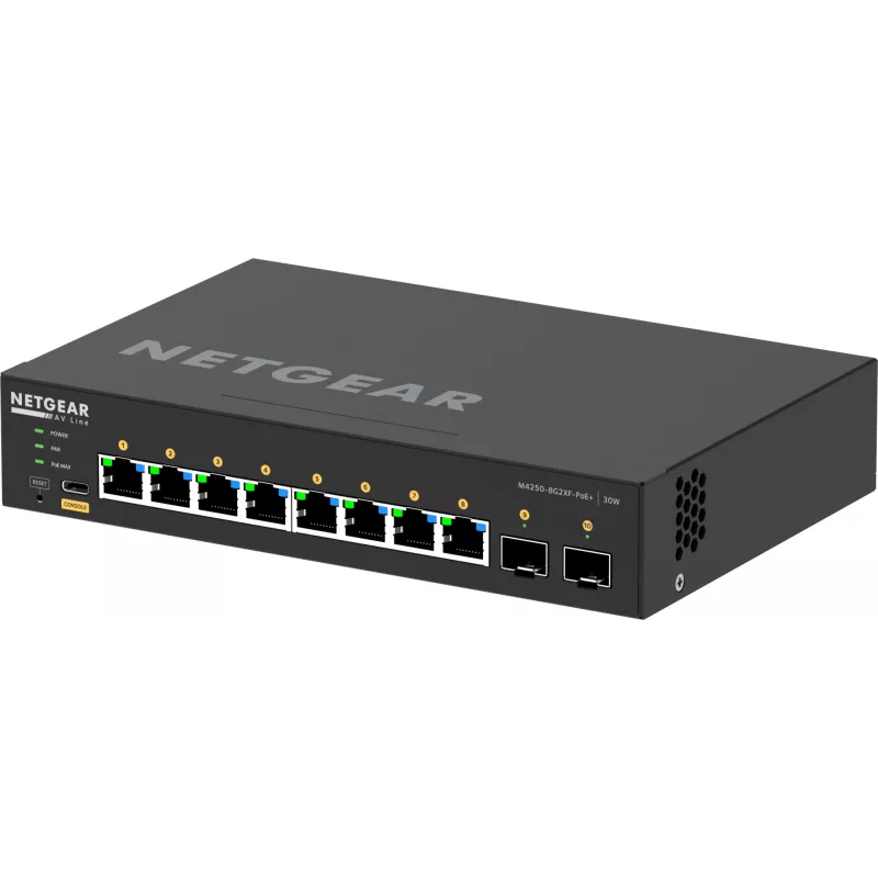 Valdomas tinklo jungiklis NETGEAR GSM4210PX 8x1G PoE+ 220W 2xSFP+