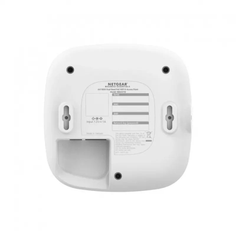 NETGEAR WAX210 belaidis prieigos taškas WiFi 6 1800 Mbit/s balta spalva, PoE