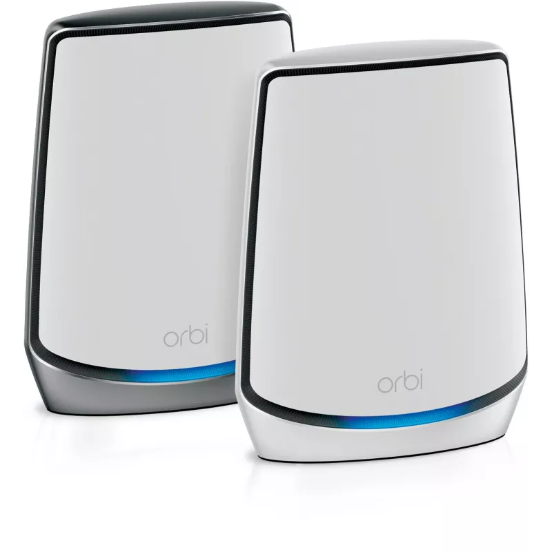 NETGEAR Orbi RBK852 AX6000 WiFi 6 tinklo sistema, trijų juostų (2,4 GHz / 5 GHz / 5 GHz), pilka/balta, 8 vidinės antenos
