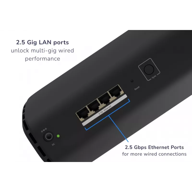 NETGEAR ORBI 870 RBE870B Wi-Fi 7 triju juostų (2,4 GHz / 5 GHz / 6 GHz) juodas vidinis palydovas