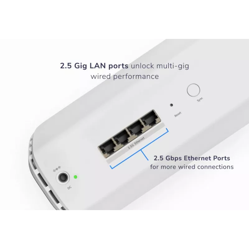NETGEAR Orbi 870 palydovas – Wi-Fi 7 trijuostis (2,4 GHz / 5 GHz / 6 GHz) baltas, vidinės antenos