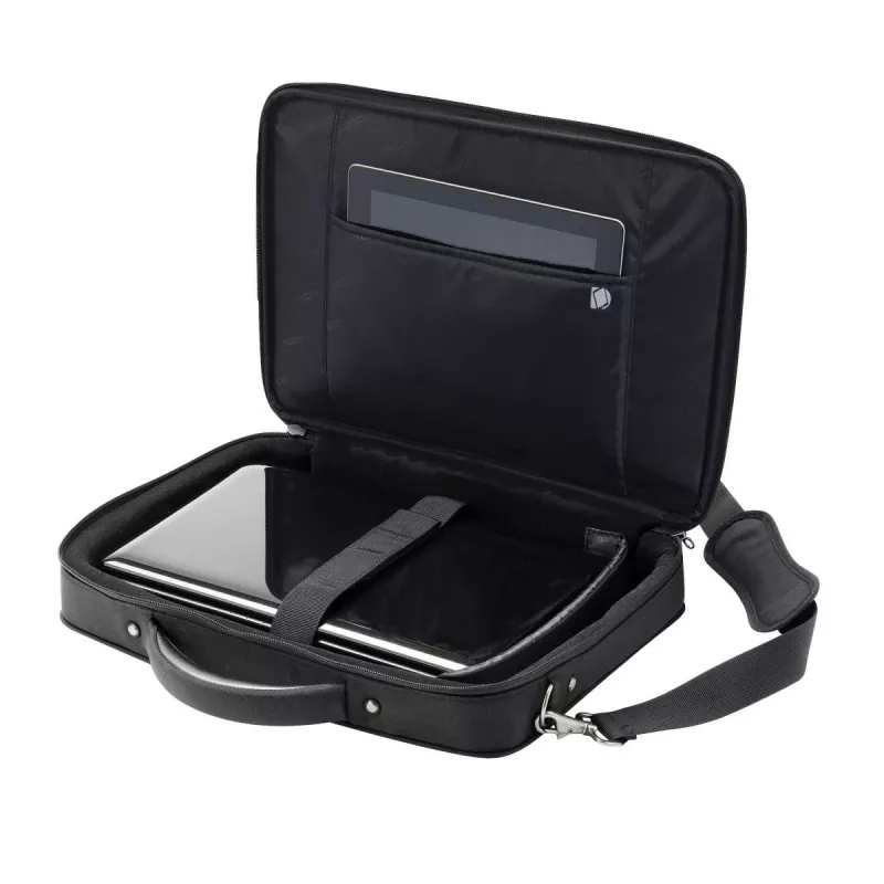 DICOTA Eco Multi COMPACT kuprinė 14-15.6 col. nešiojamam kompiuteriui – juoda / 600D RPET poliesteris