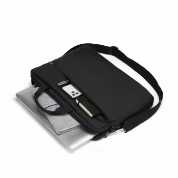 DICOTA Slim Case One – dėklas nešiojamam kompiuteriui 13–14,1 col. – juoda / 300d perdirbtas PET poliesteris