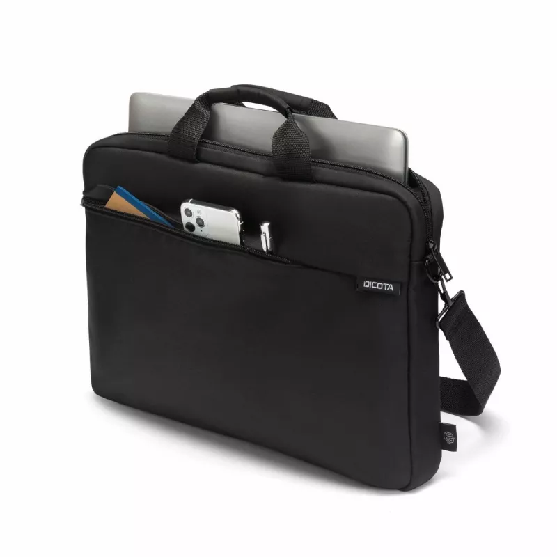 DICOTA Slim Case One – dėklas nešiojamam kompiuteriui 13–14,1 col. – juoda / 300d perdirbtas PET poliesteris
