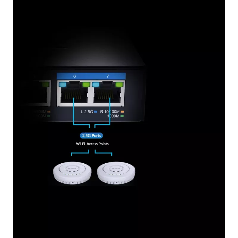 D-Link DMS-107 7 prievadų Multi-Gigabit nevaldomas jungiklis
