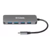 USB šakotuvas D-Link DUB-2340 USB-C 4 prievadai USB 3.0 Power Delivery 60W