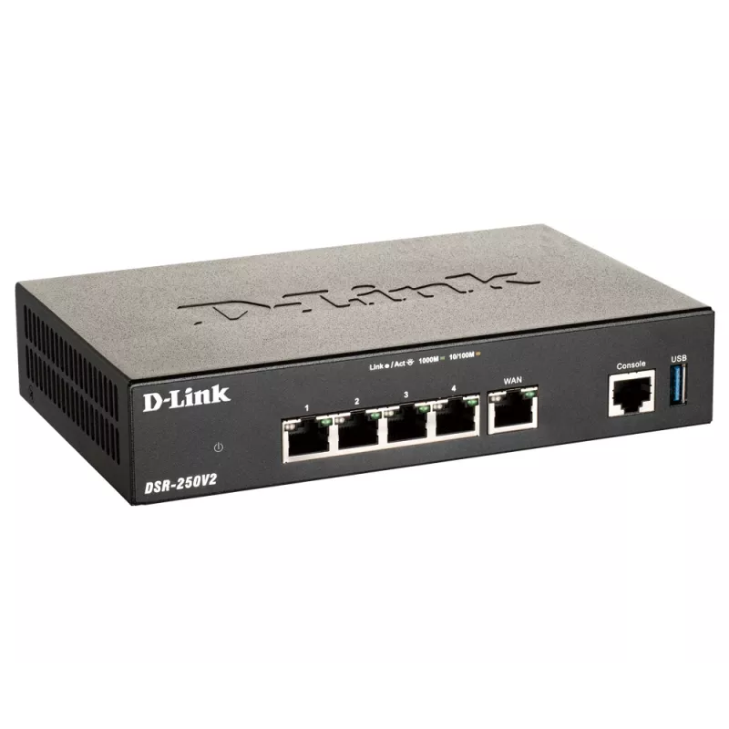 Stalinis maršrutizatorius D-Link DSR-250V2 belaidis Gigabit Ethernet juodas