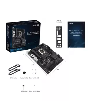 Pagrindinė plokštė ASUS PRO WS W680-ACE – Intel W680 ATX, LGA 1700, DDR5, 4 DIMM (128 GB), 3x M.2, 2x 2,5Gb LAN, 7.1 garso