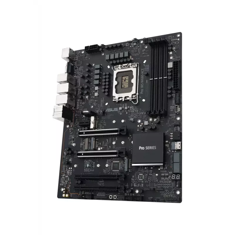 Pagrindinė plokštė ASUS PRO WS W680-ACE – Intel W680 ATX, LGA 1700, DDR5, 4 DIMM (128 GB), 3x M.2, 2x 2,5Gb LAN, 7.1 garso